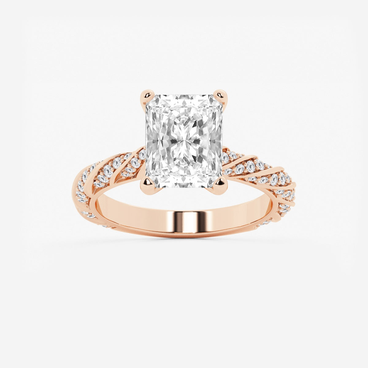 Lila - Ribbon Side Stones Engagement Ring