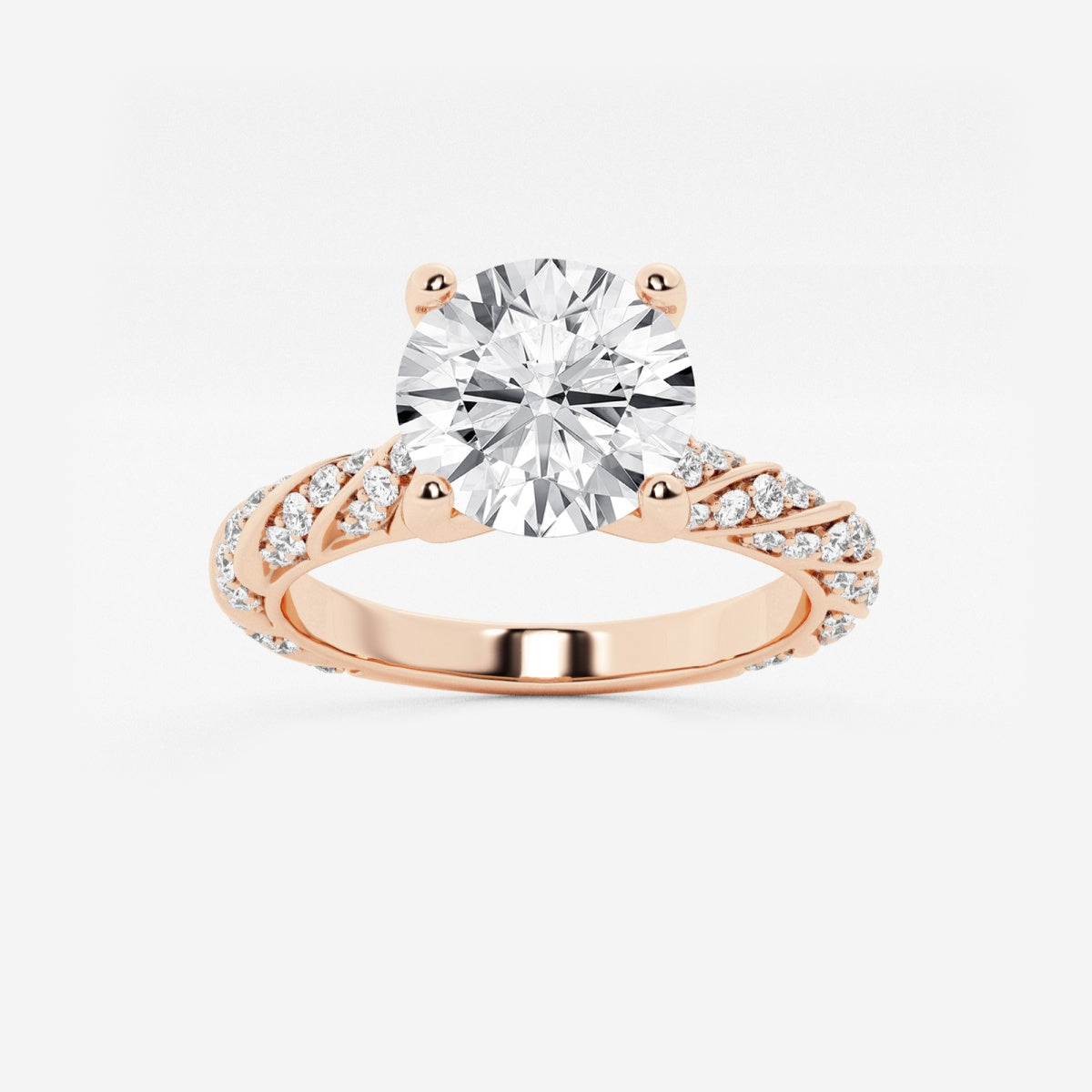 Lila - Ribbon Side Stones Engagement Ring