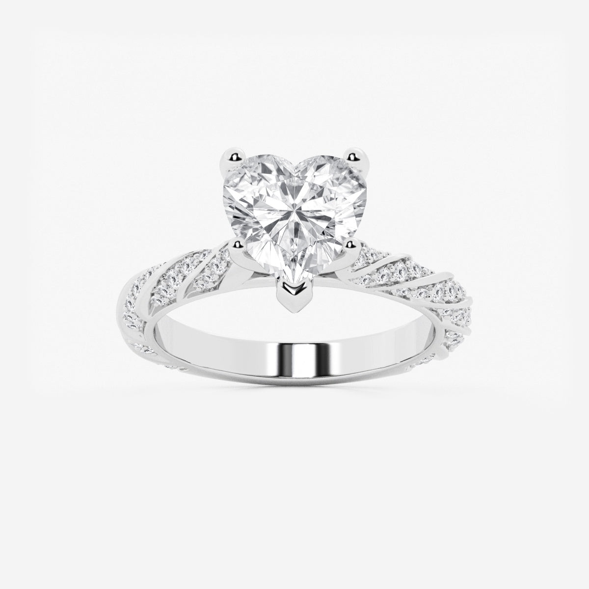 Lila - Ribbon Side Stones Engagement Ring