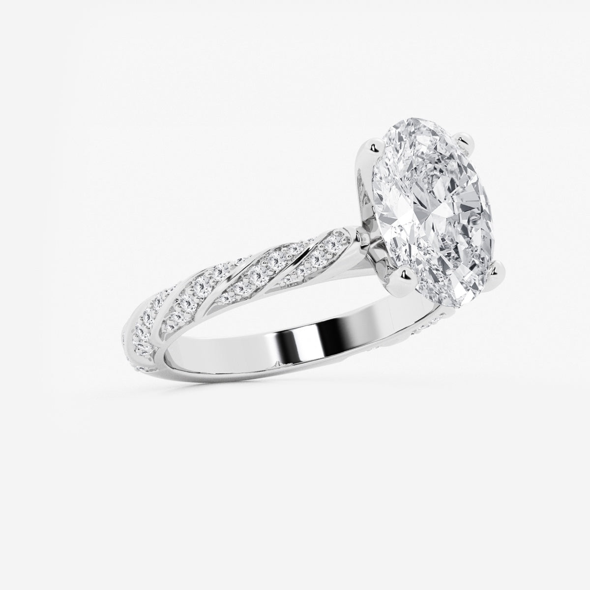 Lila - Ribbon Side Stones Engagement Ring