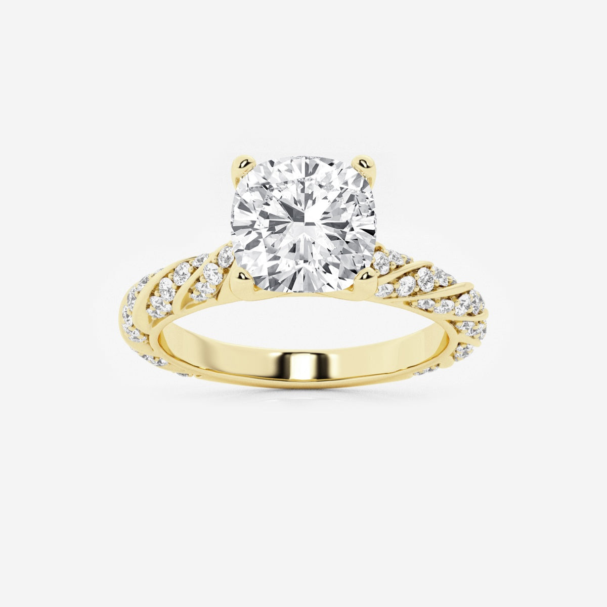 Lila - Ribbon Side Stones Engagement Ring