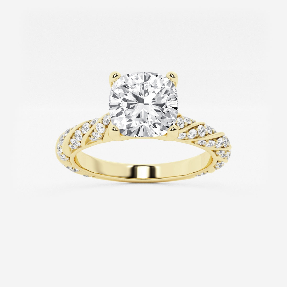 Lila - Ribbon Side Stones Engagement Ring