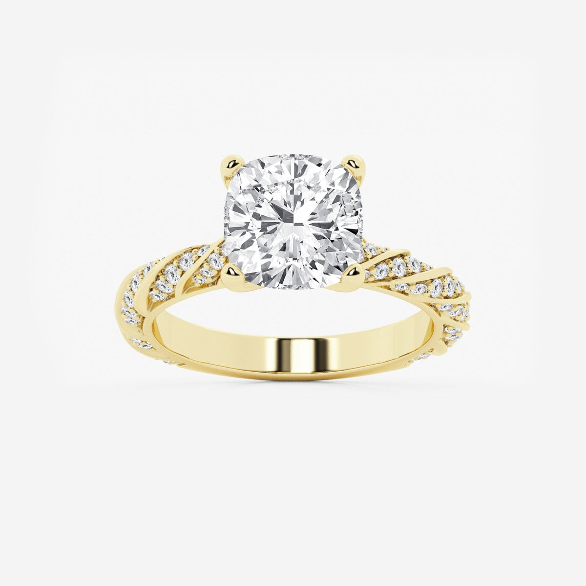 Lila - Ribbon Side Stones Engagement Ring