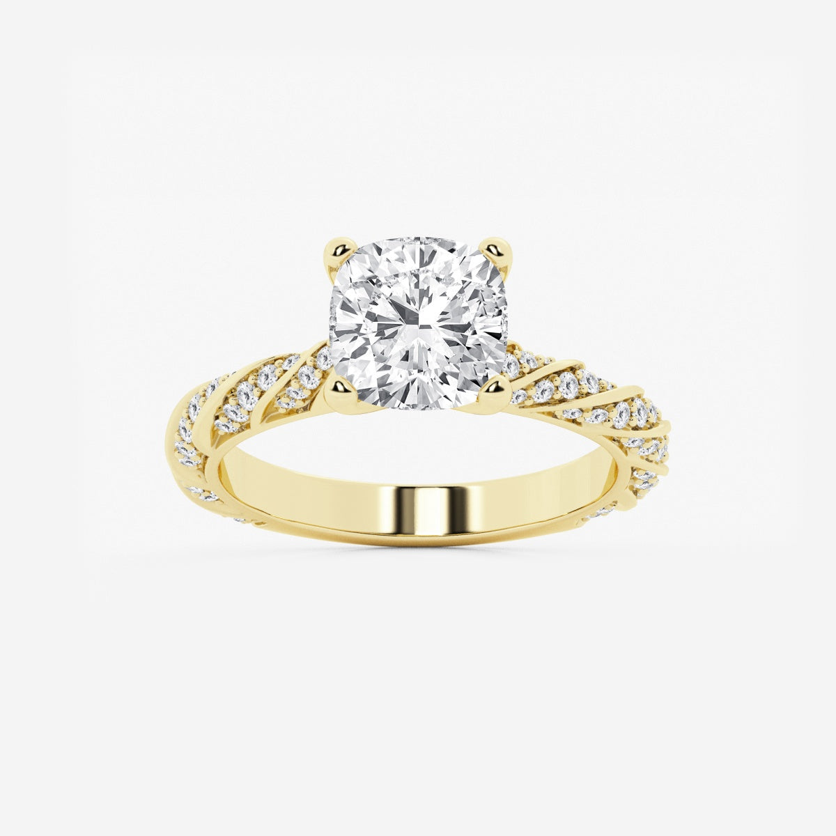 Lila - Ribbon Side Stones Engagement Ring