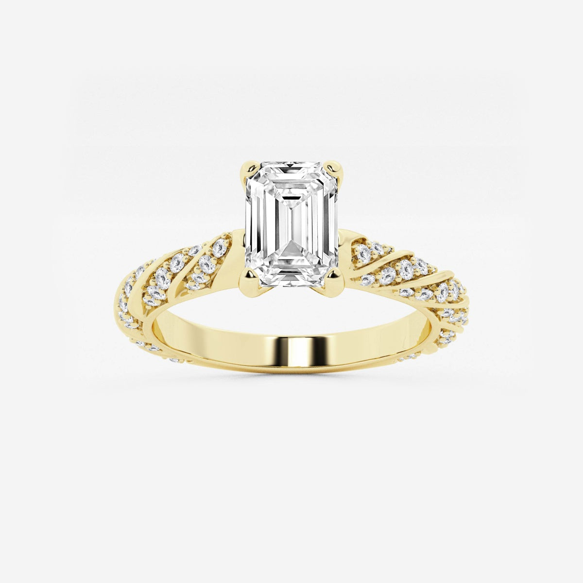 Lila - Ribbon Side Stones Engagement Ring