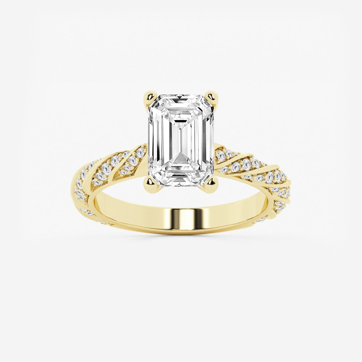 Lila - Ribbon Side Stones Engagement Ring