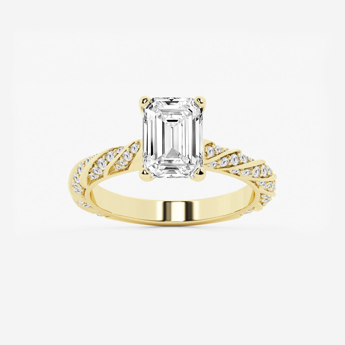 Lila - Ribbon Side Stones Engagement Ring