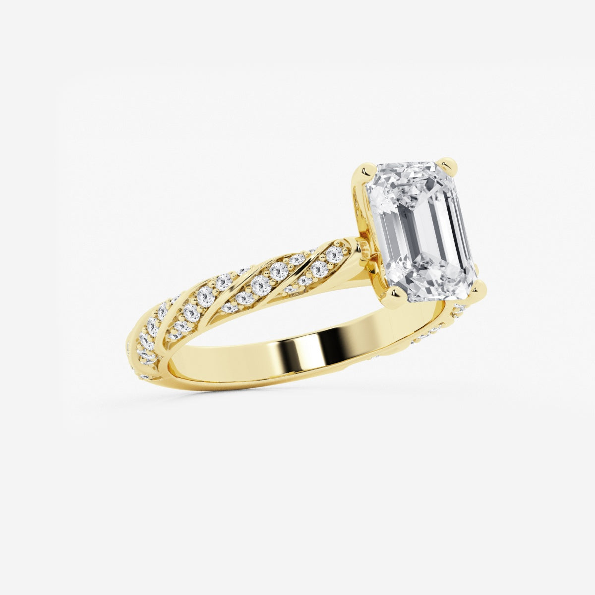 Lila - Ribbon Side Stones Engagement Ring