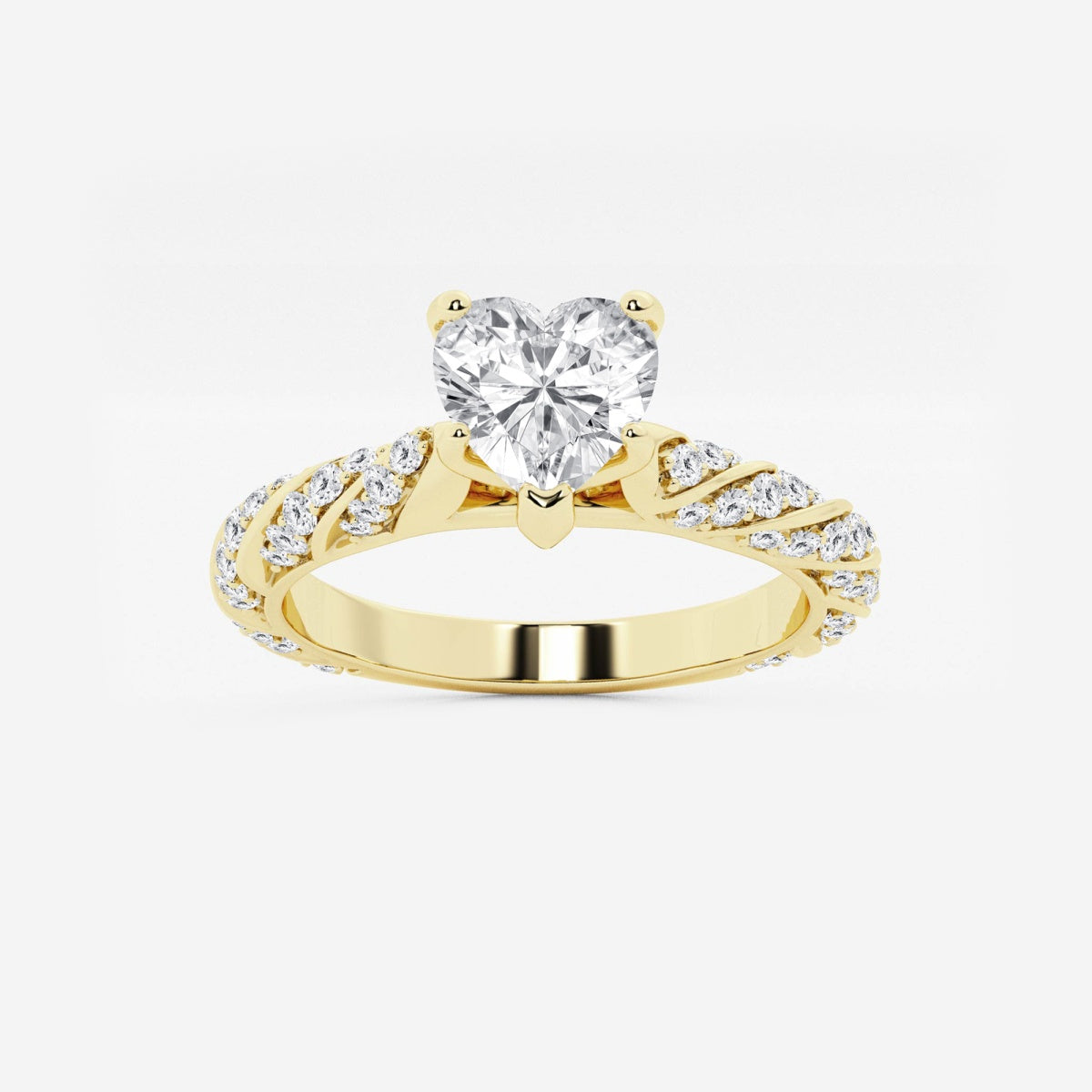 Lila - Ribbon Side Stones Engagement Ring