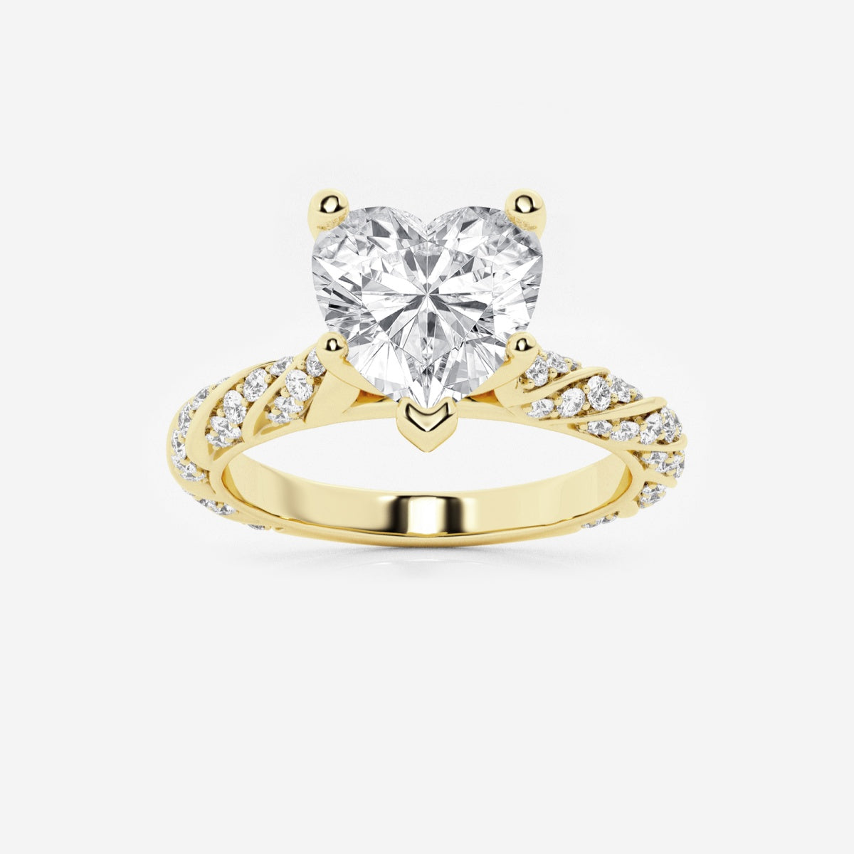 Lila - Ribbon Side Stones Engagement Ring