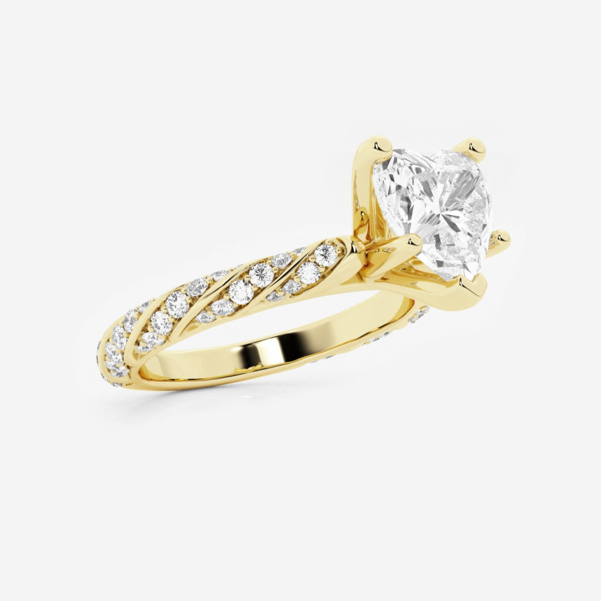 Lila - Ribbon Side Stones Engagement Ring