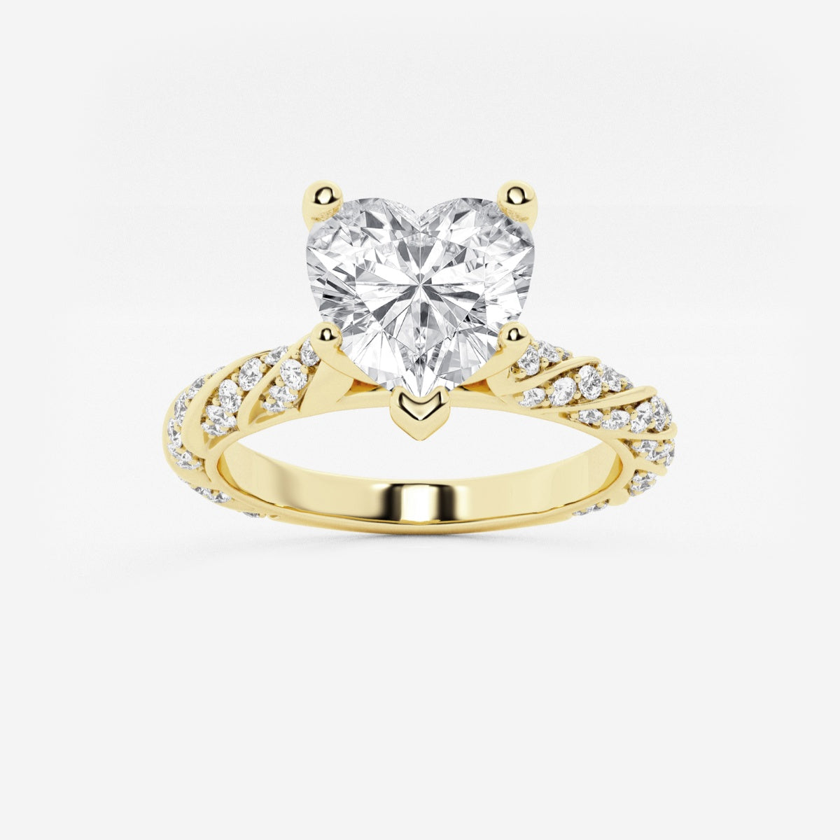 Lila - Ribbon Side Stones Engagement Ring