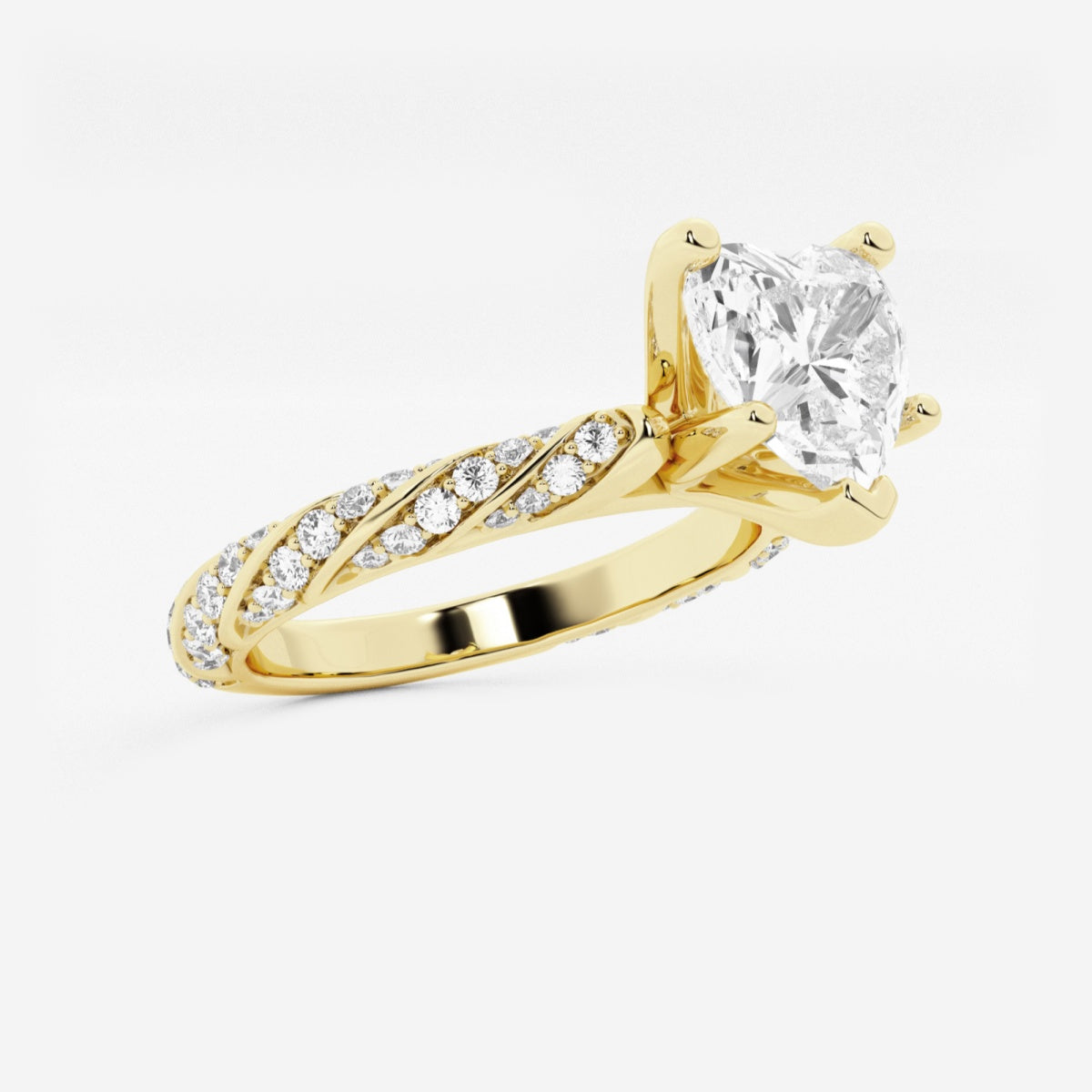 Lila - Ribbon Side Stones Engagement Ring