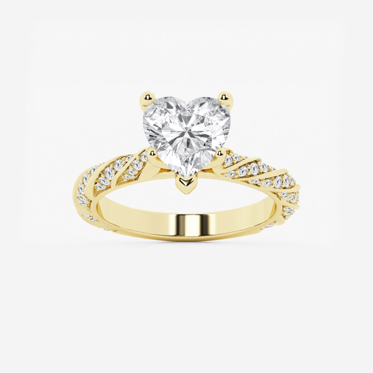 Lila - Ribbon Side Stones Engagement Ring