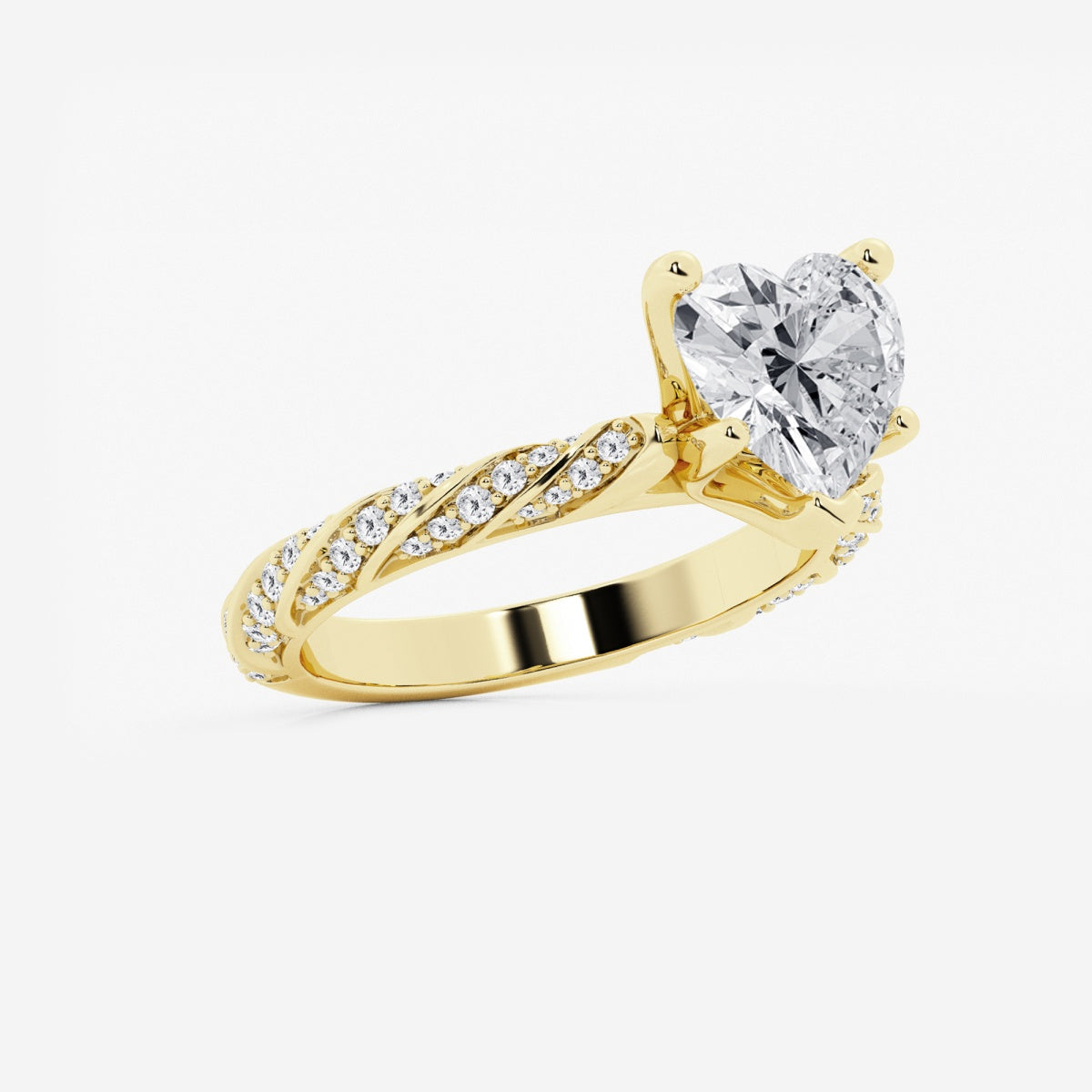 Lila - Ribbon Side Stones Engagement Ring