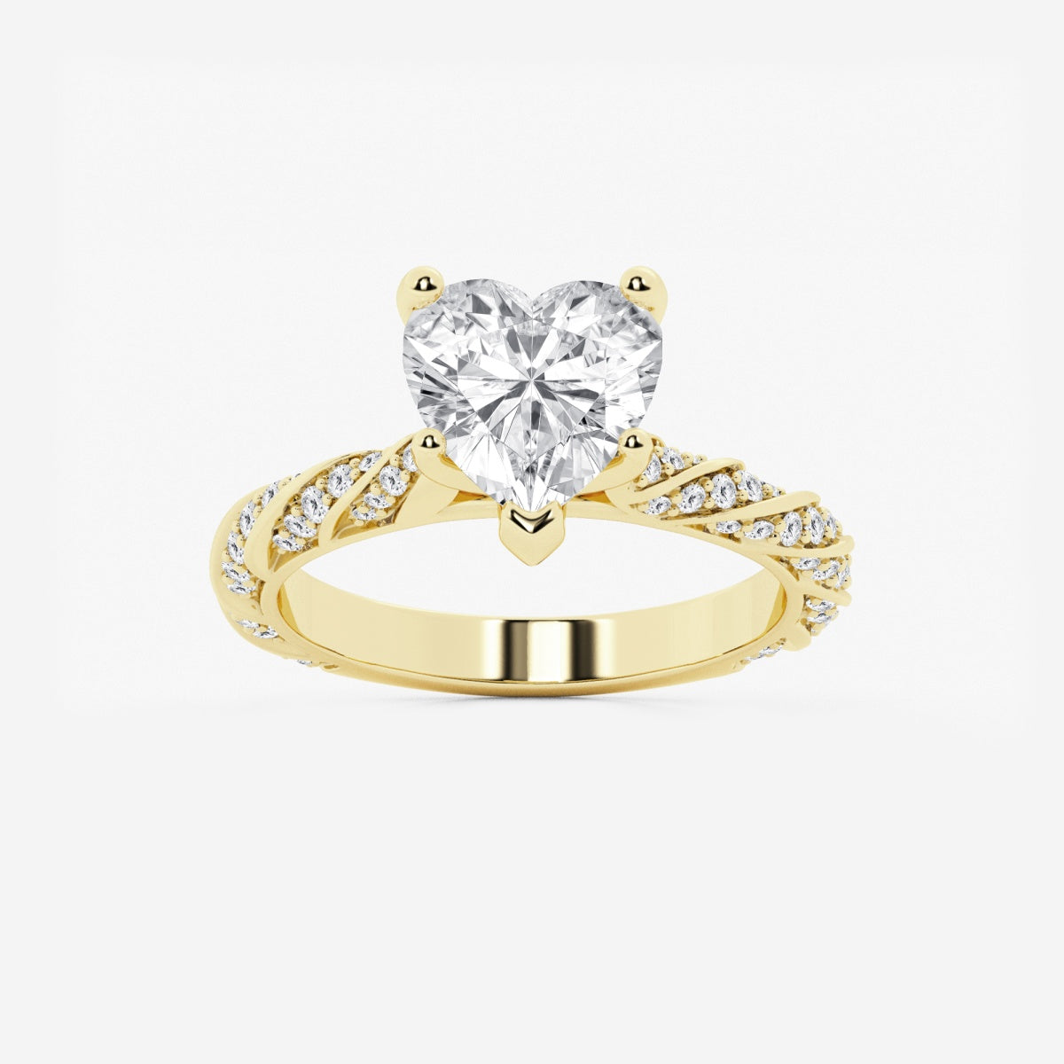 Lila - Ribbon Side Stones Engagement Ring