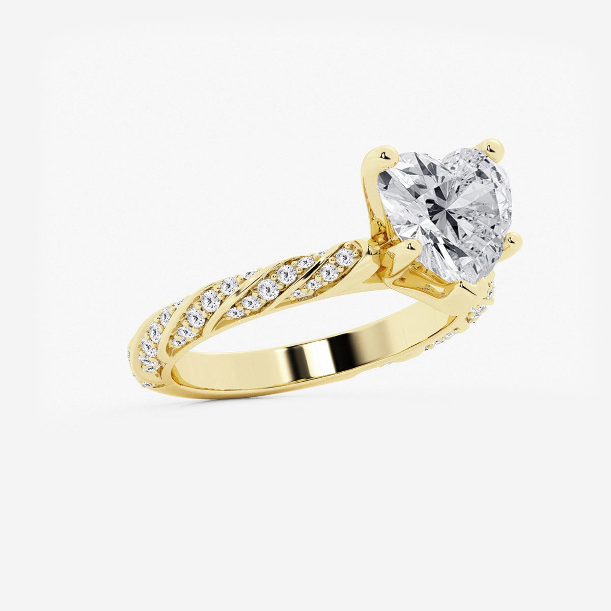 Lila - Ribbon Side Stones Engagement Ring