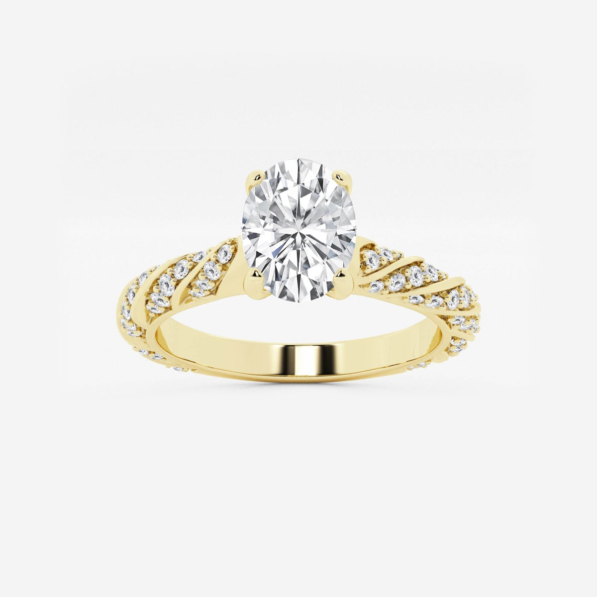 Lila - Ribbon Side Stones Engagement Ring