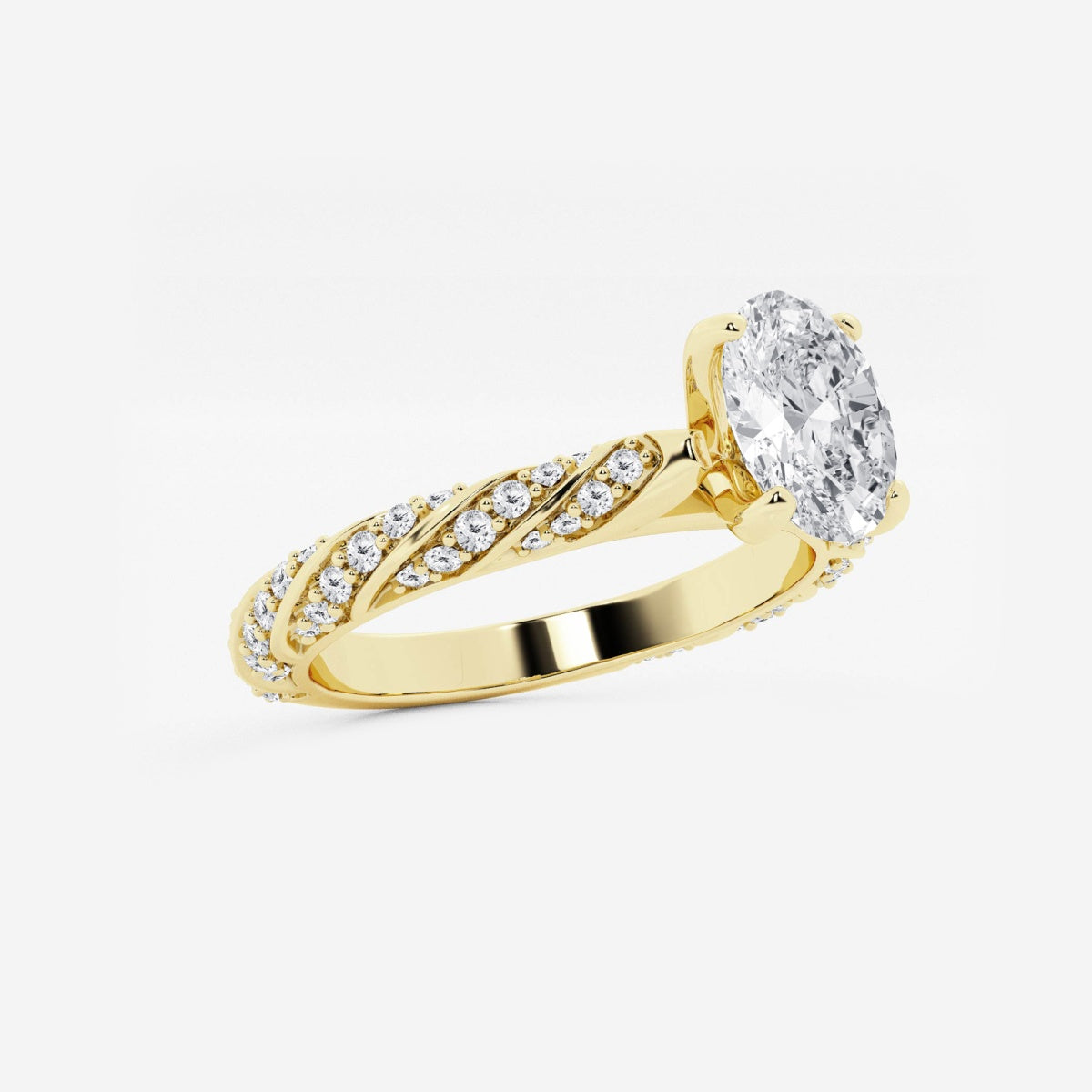 Lila - Ribbon Side Stones Engagement Ring