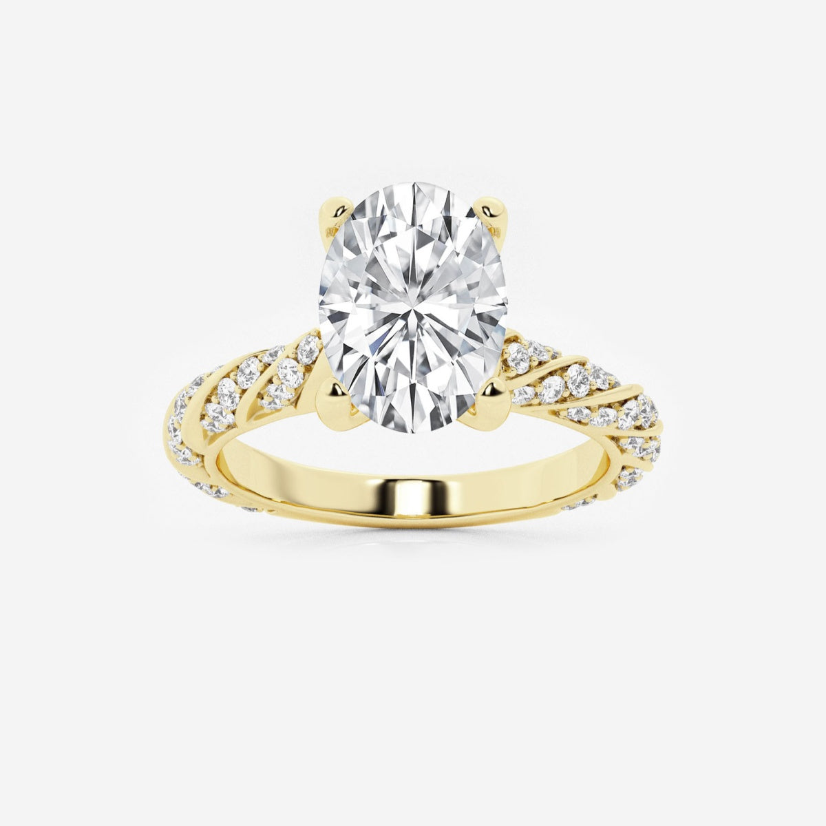 Lila - Ribbon Side Stones Engagement Ring