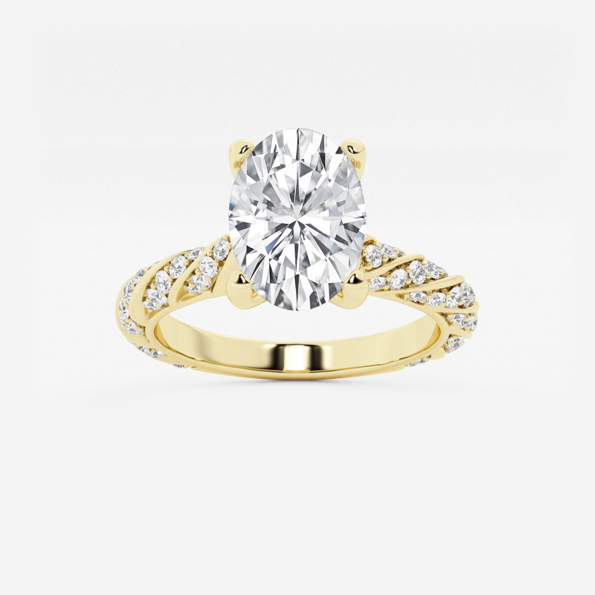 Lila - Ribbon Side Stones Engagement Ring