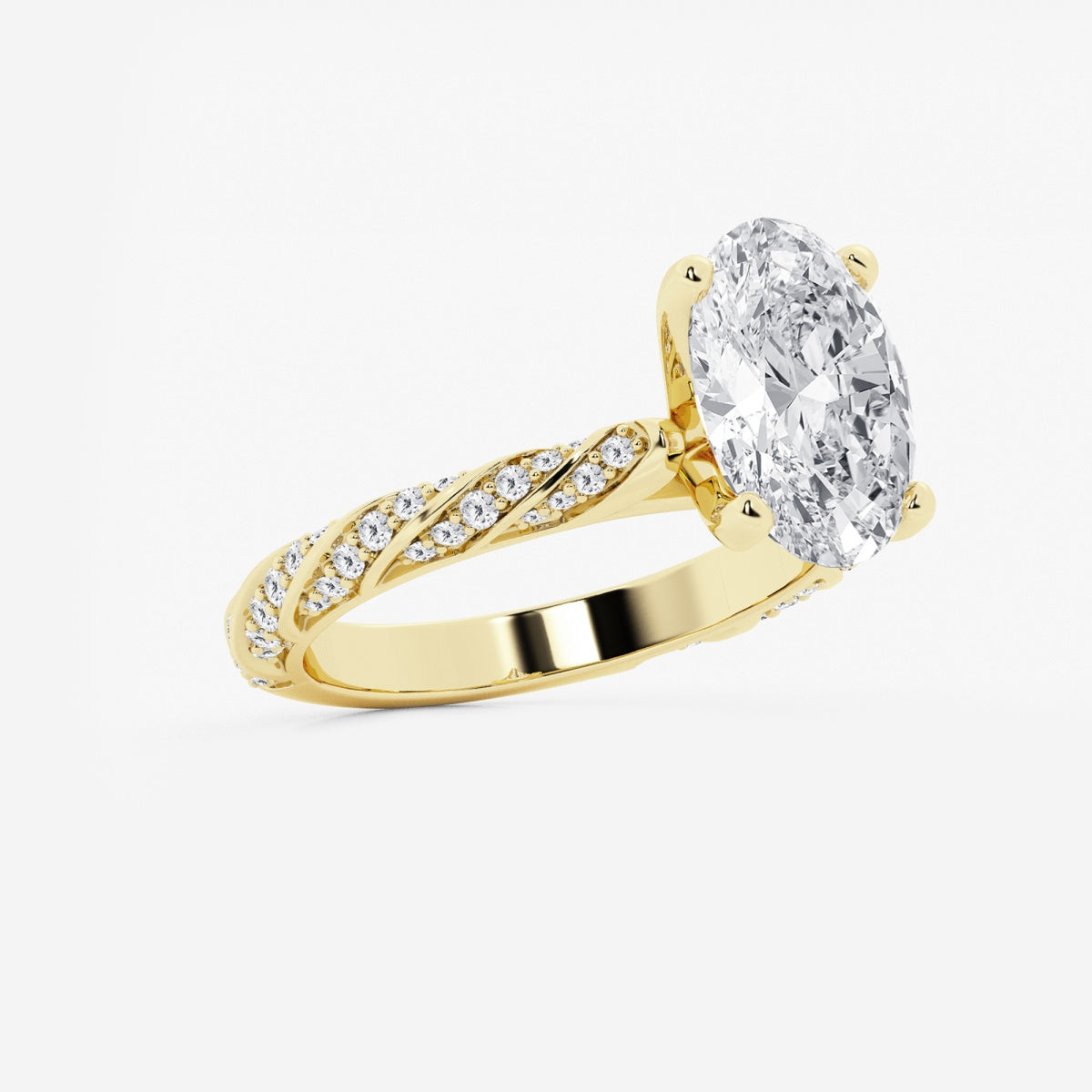 Lila - Ribbon Side Stones Engagement Ring