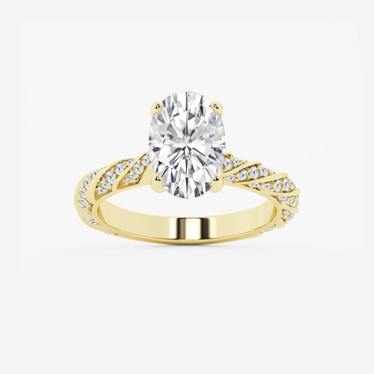 Lila - Ribbon Side Stones Engagement Ring