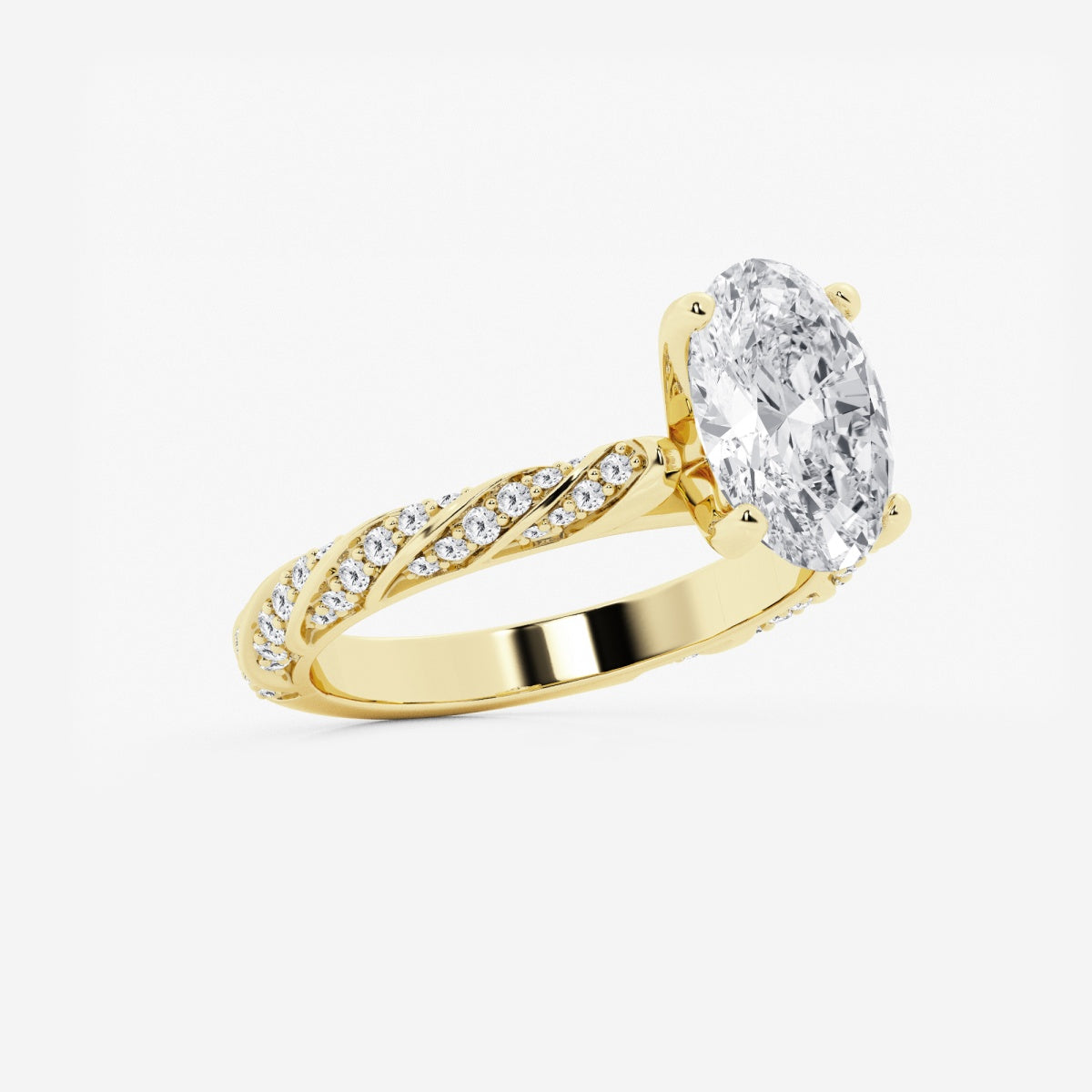 Lila - Ribbon Side Stones Engagement Ring