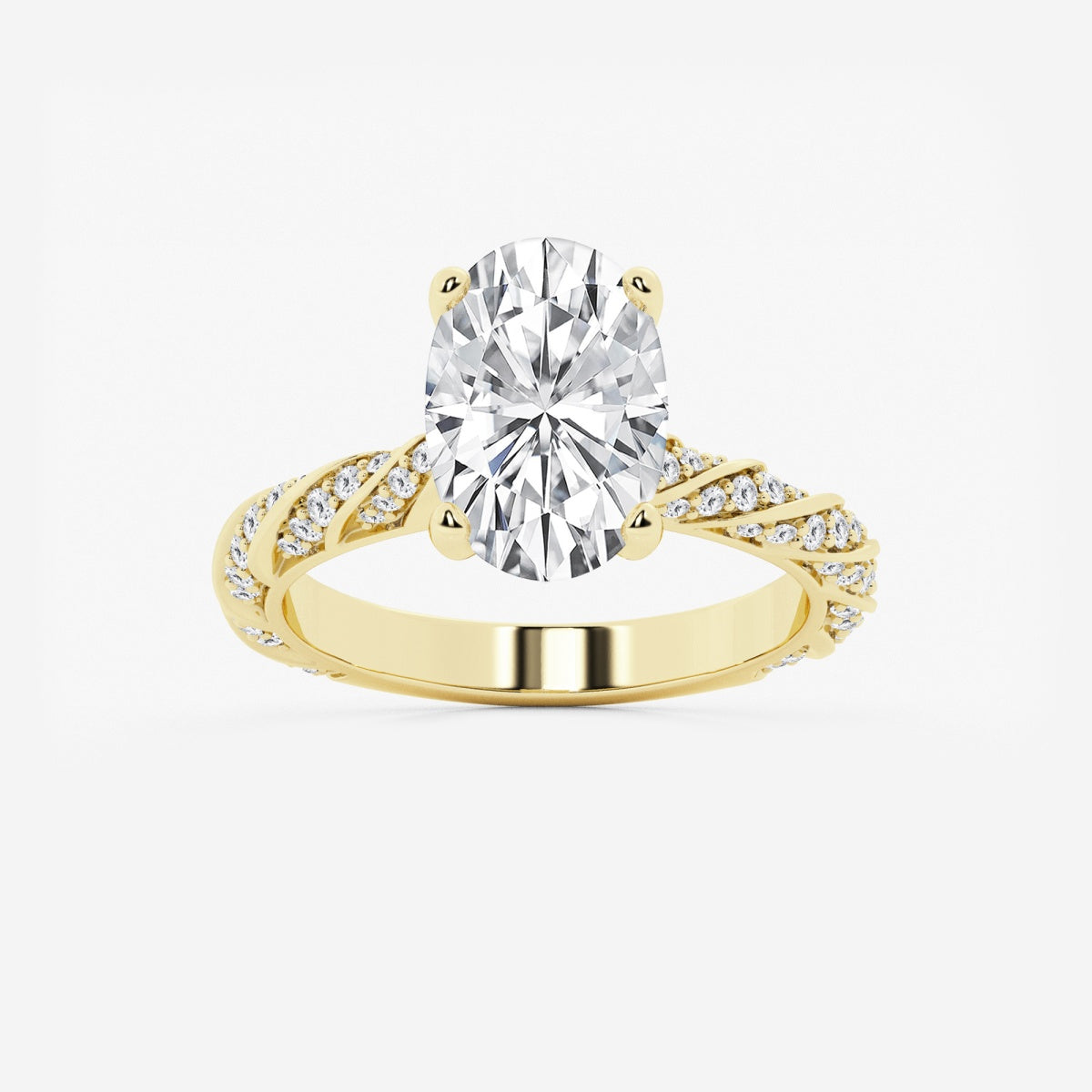 Lila - Ribbon Side Stones Engagement Ring