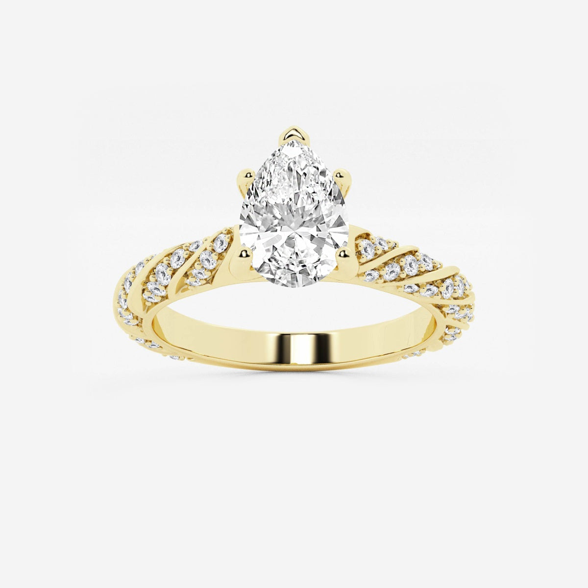 Lila - Ribbon Side Stones Engagement Ring