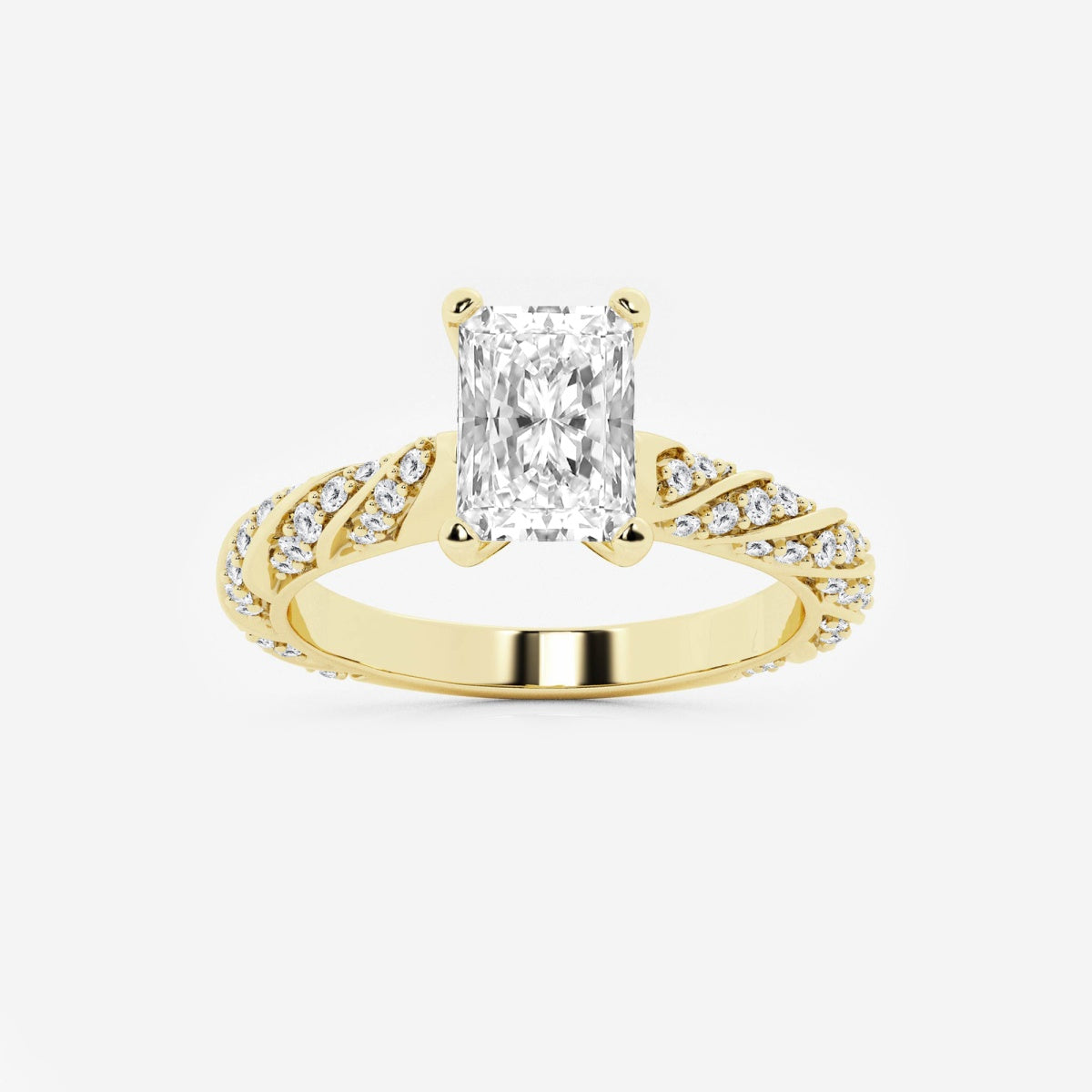 Lila - Ribbon Side Stones Engagement Ring