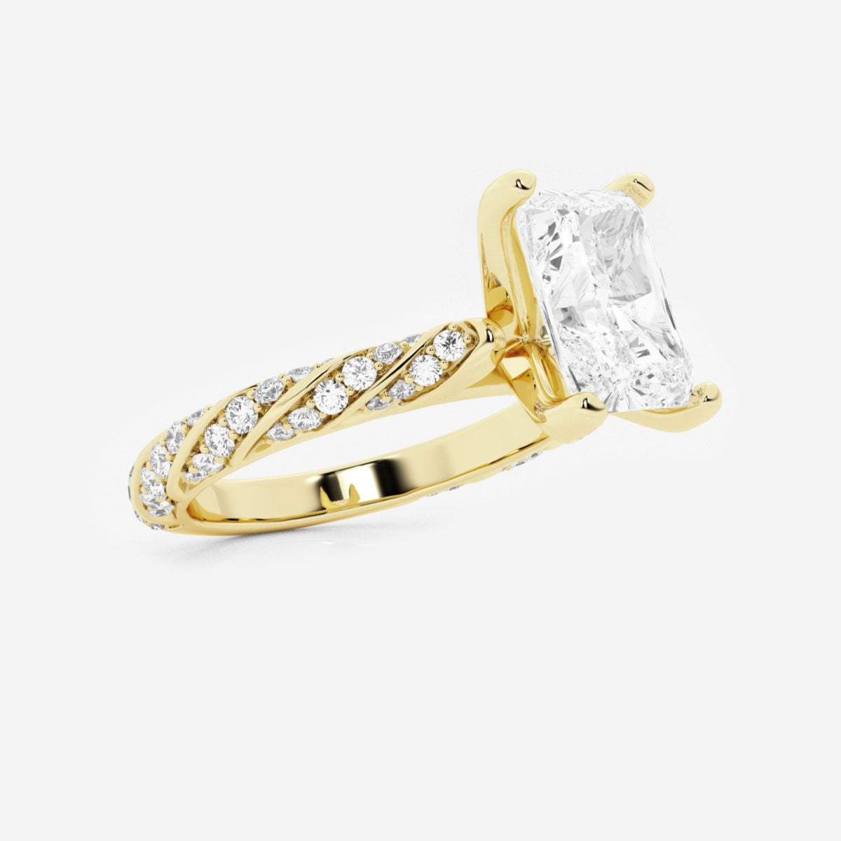 Lila - Ribbon Side Stones Engagement Ring