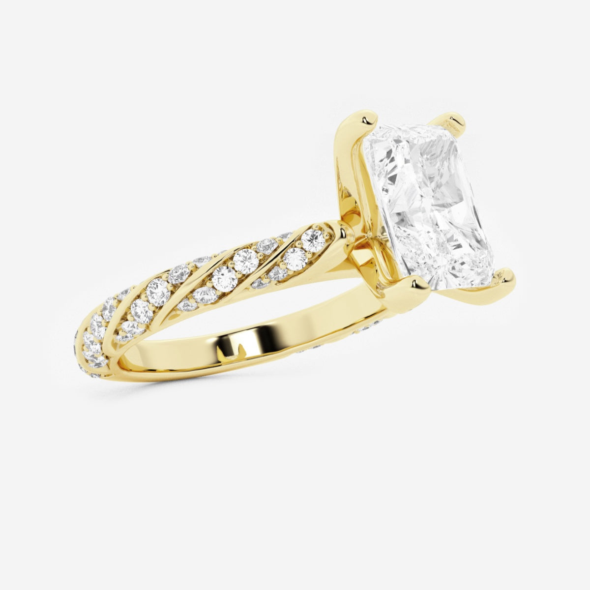 Lila - Ribbon Side Stones Engagement Ring