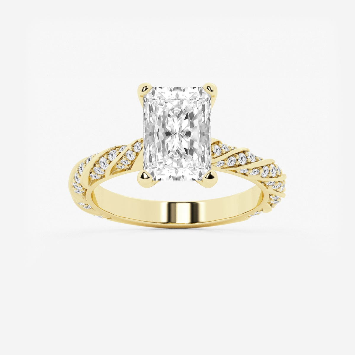 Lila - Ribbon Side Stones Engagement Ring