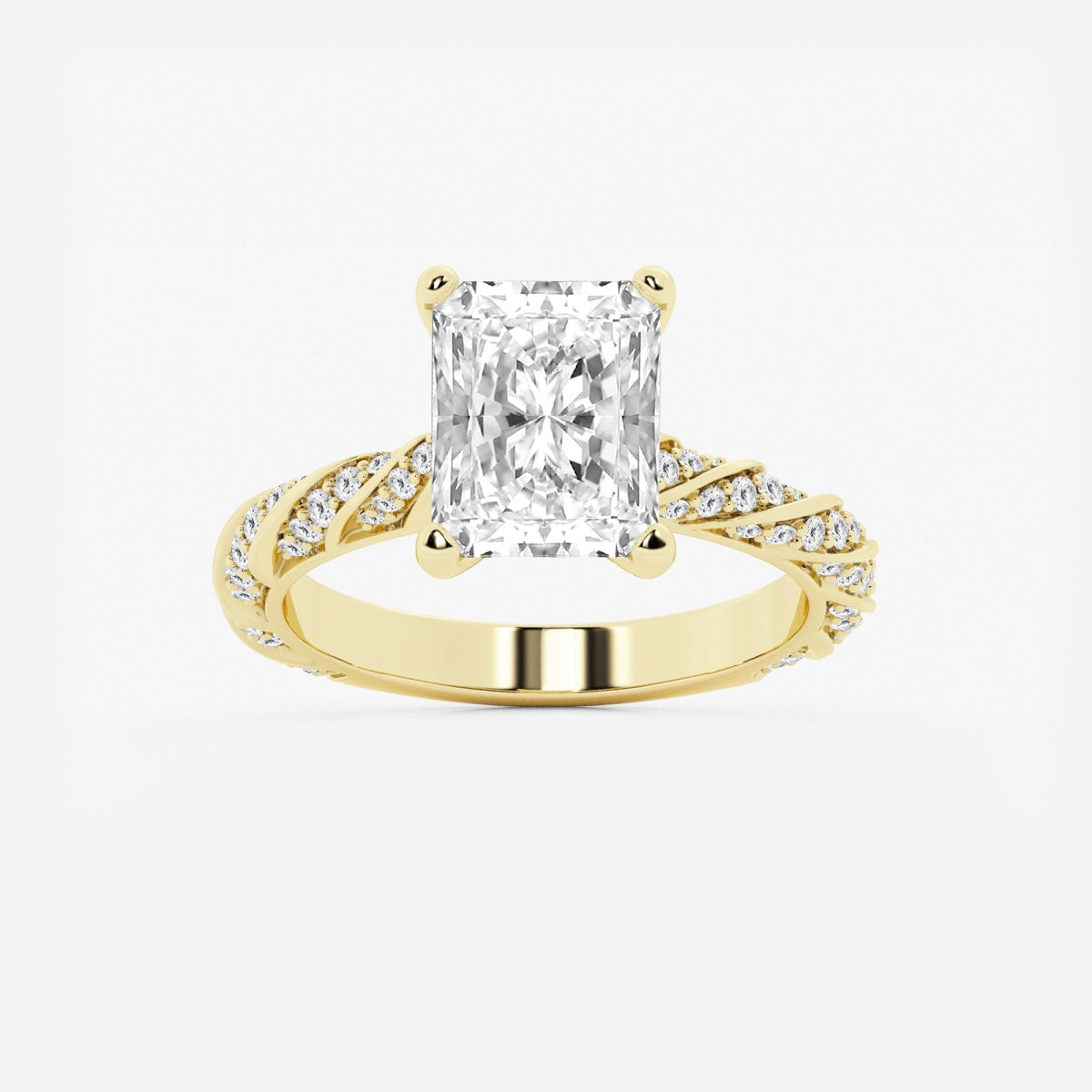 Lila - Ribbon Side Stones Engagement Ring