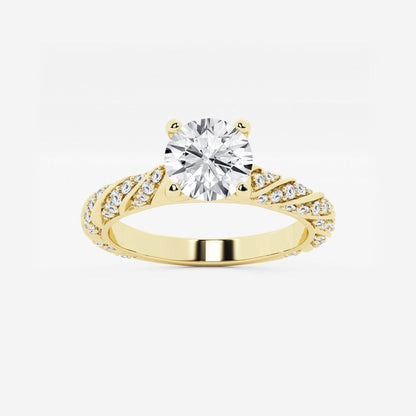 Lila - Ribbon Side Stones Engagement Ring