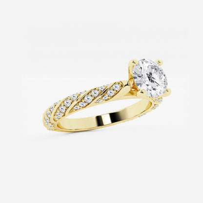 Lila - Ribbon Side Stones Engagement Ring