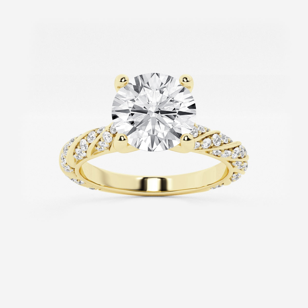 Lila - Ribbon Side Stones Engagement Ring