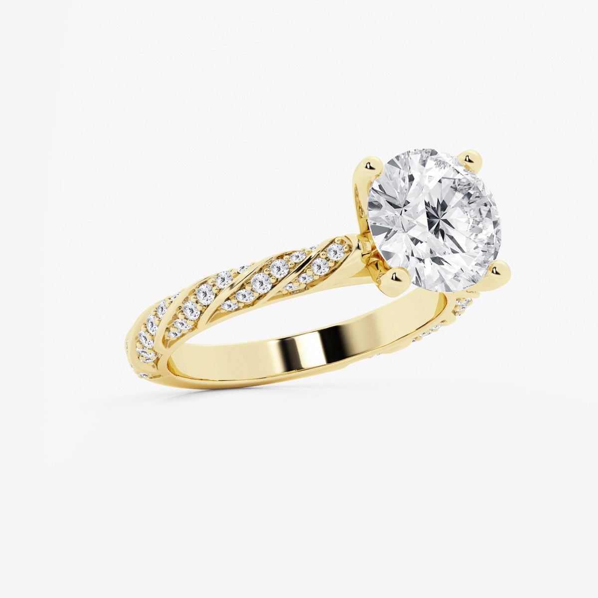 Lila - Ribbon Side Stones Engagement Ring