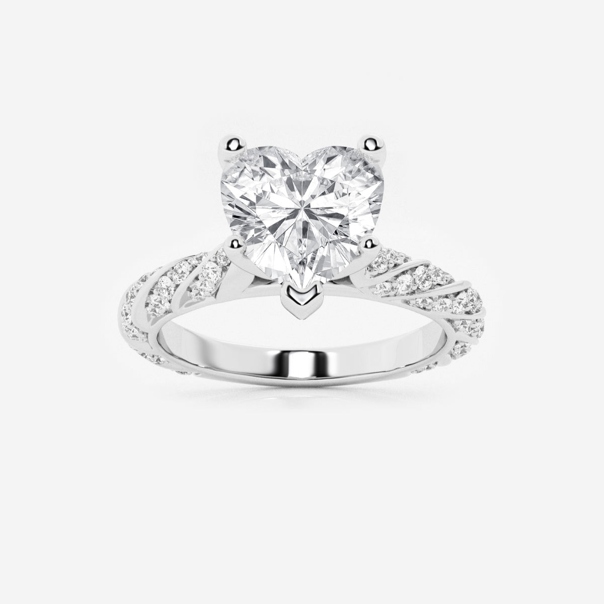 Lila - Ribbon Side Stones Engagement Ring