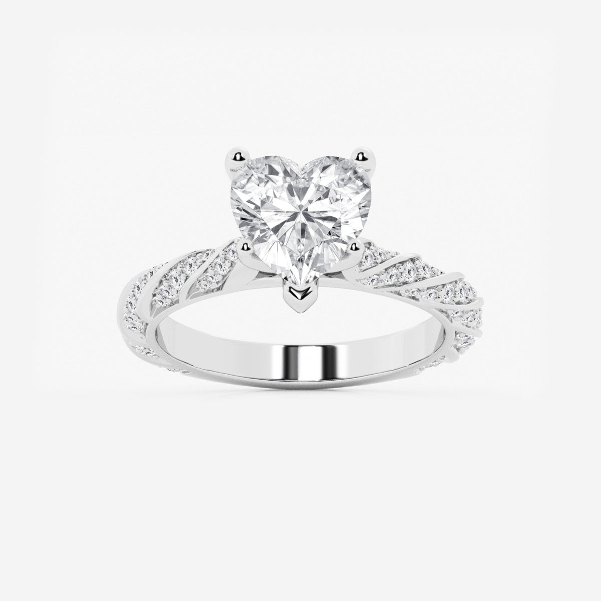 Lila - Ribbon Side Stones Engagement Ring