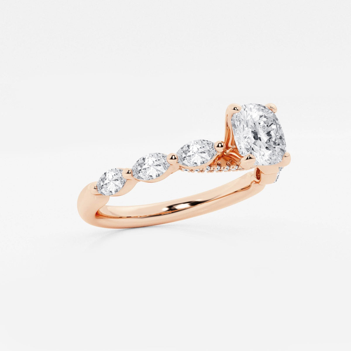 Mila - Floating Side Stones Engagement Ring