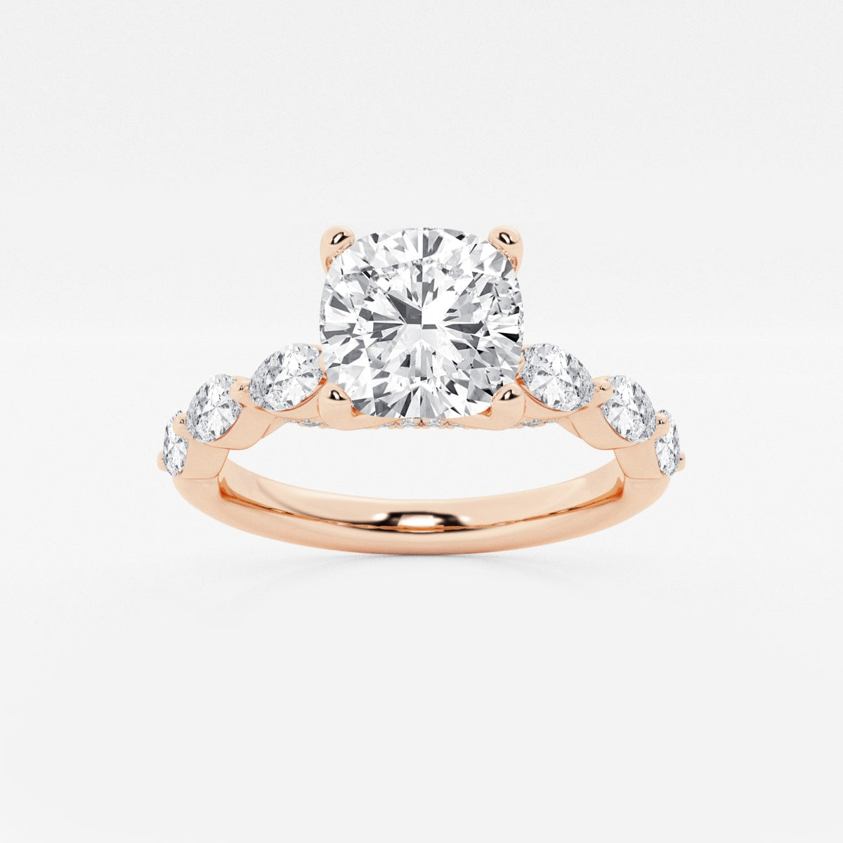 Mila - Floating Side Stones Engagement Ring