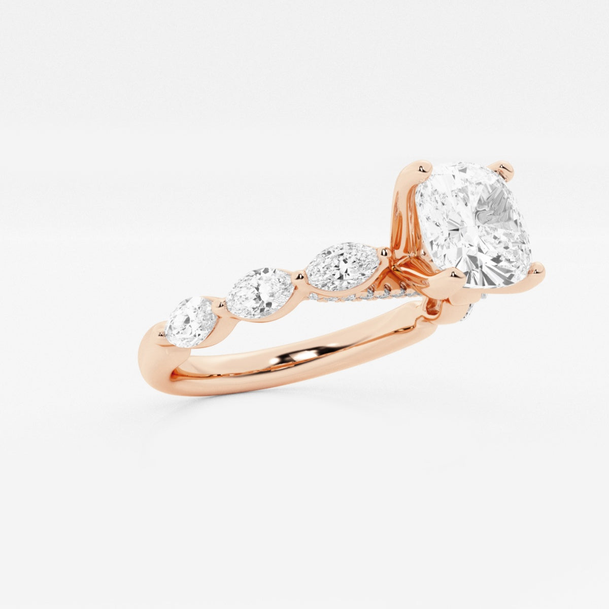 Mila - Floating Side Stones Engagement Ring