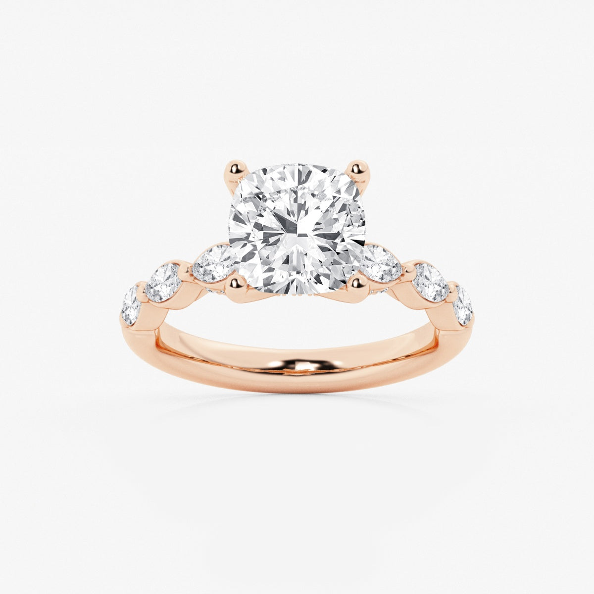 Mila - Floating Side Stones Engagement Ring