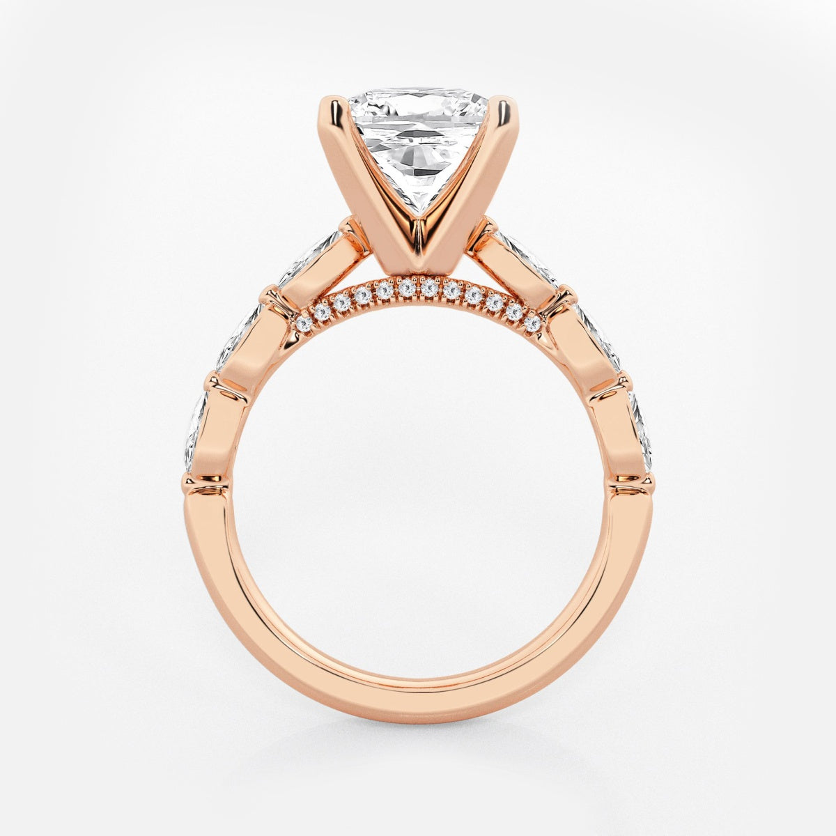 Mila - Floating Side Stones Engagement Ring