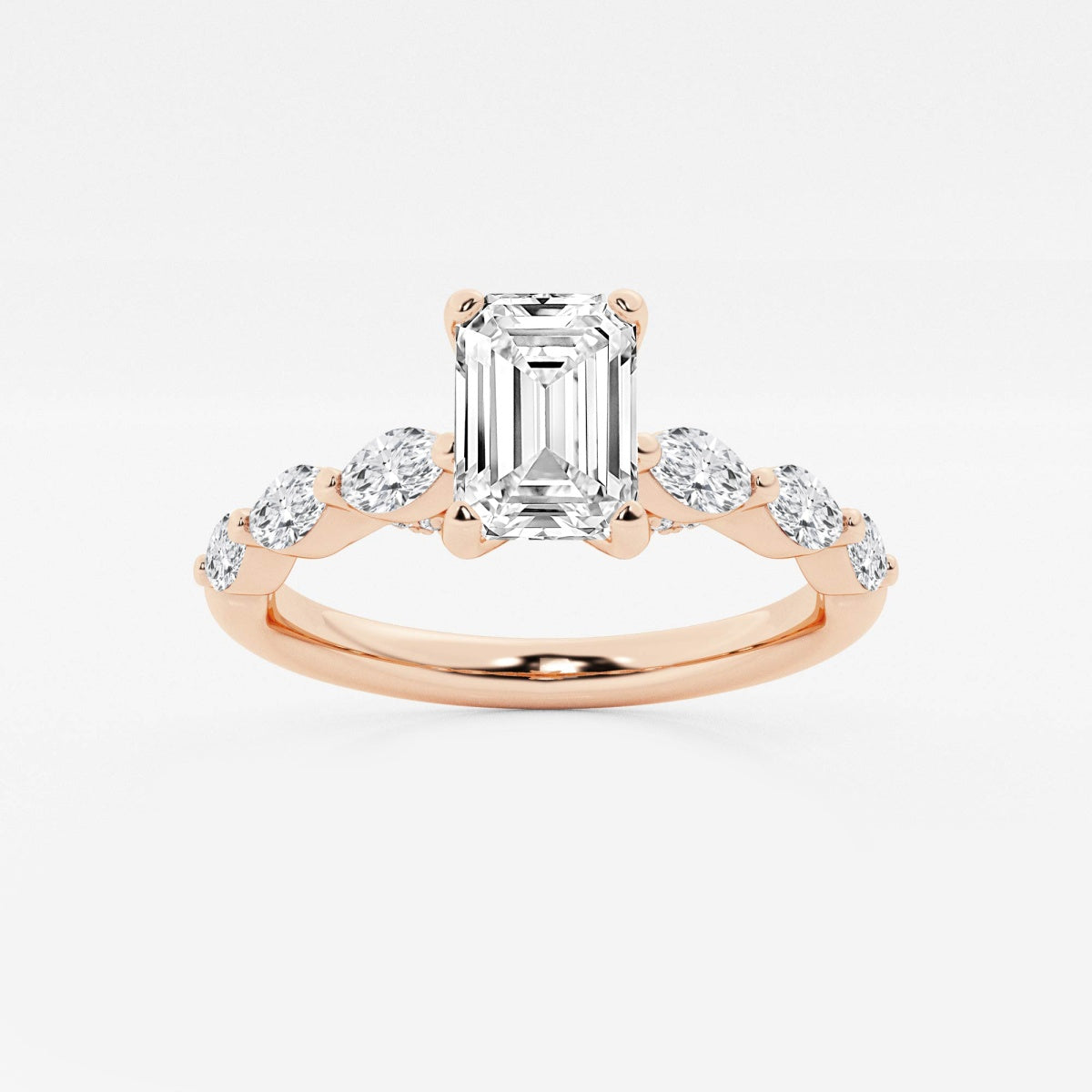 Mila - Floating Side Stones Engagement Ring