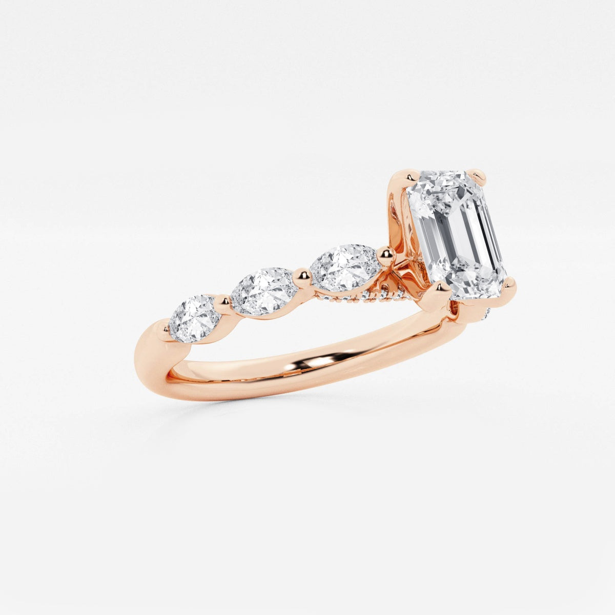 Mila - Floating Side Stones Engagement Ring