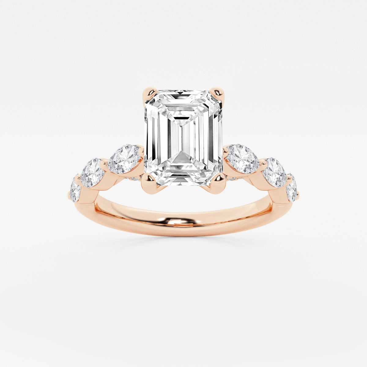 Mila - Floating Side Stones Engagement Ring