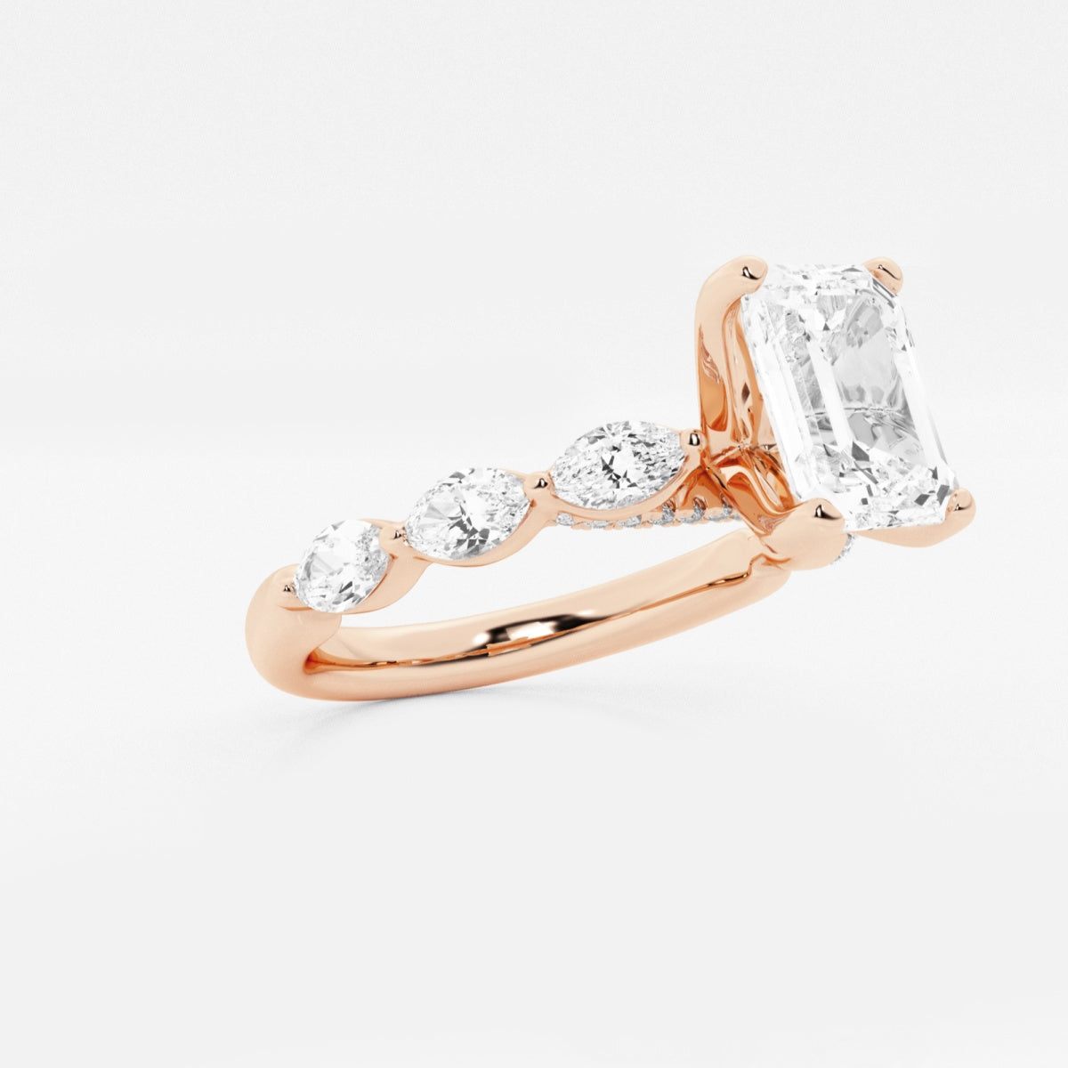 Mila - Floating Side Stones Engagement Ring